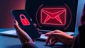 Cybersecurity in Action: Encrypted Messaging and Secure Communication. With smartphone and laptop Royalty Free Stock Photo