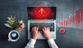 Cybersecurity Alert on Laptop Screen