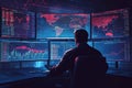 Cybersecurity Analyst Monitoring Network
