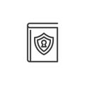Cybersecurity Awareness Book line icon Royalty Free Stock Photo