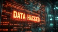 Cybersecurity breach and data hacking warning