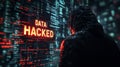 Cybersecurity breach and data hacking warning