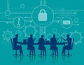 Cybersecurity. Business meeting security. Concept business illus
