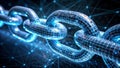 Cybersecurity Chain, digital network, security, blockchain, connection Royalty Free Stock Photo