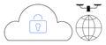 Cybersecurity in Cloud Technology with Global Surveillance Concept Royalty Free Stock Photo