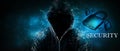 Cyber security, computer hacker with hoodie Royalty Free Stock Photo