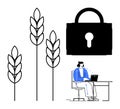 Cybersecurity in Agriculture with Technology and Data Protection Concept Royalty Free Stock Photo