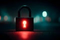 Cybersecurity Concept with Glowing Lock Symbolizing Data Protection Generative AI Royalty Free Stock Photo