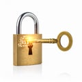 Cybersecurity Concept - Key Unlocks Digital Lock Royalty Free Stock Photo