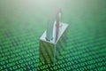 Cybersecurity concept with a padlock over binary code background. Royalty Free Stock Photo