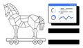 Cybersecurity Concept with Trojan Horse and Data Analytics Dashboard Royalty Free Stock Photo