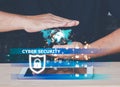 cybersecurity concept, user privacy security and encryption. Internet network data protection, anti hacker, cybercrime Royalty Free Stock Photo