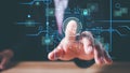 Cybersecurity concept, user privacy security and encryption, secure internet access Future technology and cybernetics