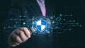Cybersecurity concept, user privacy security and encryption, secure internet access Future technology and cybernetics