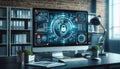 Cybersecurity Concepts on Desktop Computer Display