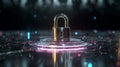 Cybersecurity data protection digital lock network security secure connection encryption cyber defense privacy technology Royalty Free Stock Photo