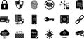 Cybersecurity and Data Protection Icons Set Royalty Free Stock Photo