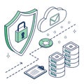 Cybersecurity And Data Protection Illustration Fl Royalty Free Stock Photo