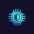 Cybersecurity, data protection vector icon