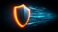 Cybersecurity Data Shields in Binary Code Environment Royalty Free Stock Photo