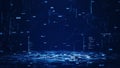 Cybersecurity digital information technology concept. Polygon binary code connected on dark blue background Royalty Free Stock Photo
