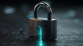 Cybersecurity Digital Padlock 3D: Premium Cyber Security Lock and Data Protection Encryption System. Royalty Free Stock Photo