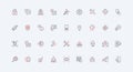 Cybersecurity, encryption and CCTV, shield and key, unlock and lock line icon set
