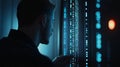 Cybersecurity Engineer Configuring AI Firewall with Data Streams