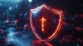 Cybersecurity Firewall Visualized A Binary Code Barrier Blocking Digital Threats, Protecting Your Data with Advanced Network