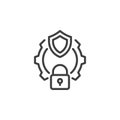 Cybersecurity Framework line icon