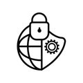 cybersecurity icon isolated on white background