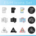 Cybersecurity icons set