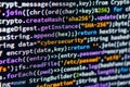 Cybersecurity. The image shows lines of computer code or binary data written in a script or file