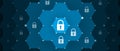 Cybersecurity and information or network protection. Future technology web services for business and internet project