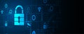 Cybersecurity and information or network protection. Future technology web services for business and internet project