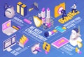 Cybersecurity Isometric Flowchart Composition