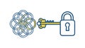 Cybersecurity Key Padlock Icon, Data Protection, vector design Generative AI Royalty Free Stock Photo