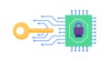 Cybersecurity Key and Secure Digital Access Icon, vector design Generative AI Royalty Free Stock Photo