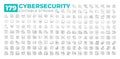 Cybersecurity line icons set collection