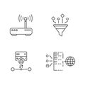 Cybersecurity linear icons set Royalty Free Stock Photo