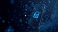 Cybersecurity Lock Icon on Digital Smartphone Interface Royalty Free Stock Photo