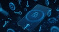 Cybersecurity Lock Icon on Digital Smartphone Interface Royalty Free Stock Photo