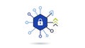 Cybersecurity Network Protection and Data Transfer Icon Royalty Free Stock Photo
