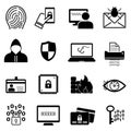 Cybersecurity and online safety icon set