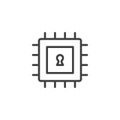 Cybersecurity outline icon