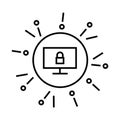 Cybersecurity outline icon