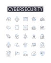 Cybersecurity line icons collection. Data protection, Information security, Nerk defense, Digital safety, Internet Royalty Free Stock Photo