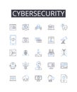 Cybersecurity line icons collection. Data protection, Information security, Nerk defense, Digital safety, Internet Royalty Free Stock Photo