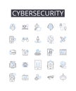 Cybersecurity line icons collection. Data protection, Information security, Nerk defense, Digital safety, Internet Royalty Free Stock Photo