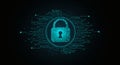 Cybersecurity Padlock Icon: Digital Protection for Modern Users in a Secure Network Environment Royalty Free Stock Photo